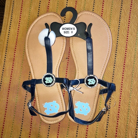 Team Sport Flat Thong Sandals Carolina Tarheels - Picture 1 of 4